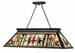 Z-Lite Tiffany Billiard 4-Light Linear Pendant Light In Matte Black