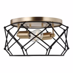 Zarra 2-Light Ceiling Light in Satin Brass