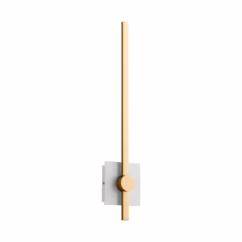 Zora 1-Light LED Wall Sconce in White W with Industrial Brass