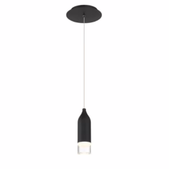 Action 1-Light LED Pendant in Black