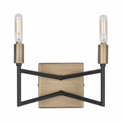 Bodie 2-Light 6" Bathroom Vanity Light in Havana Gold with Carbon