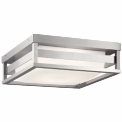 12" Outdoor Ceiling Light in Brushed Aluminum