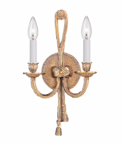 2-Light 15" Wall Sconce in Olde Brass
