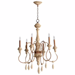 Alda 6-Light Rustic Chandelier in Sutherland Buff