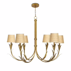 Antique Gold Leaf Chandelier from the River Reed Collection