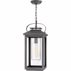 Ash Bronze LED Hanging Lantern from the Atwater Collection