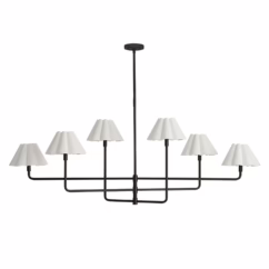 Blackened Brass Chandelier from the Polly Collection