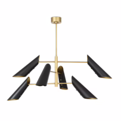 Blackened Brass Chandelier from the Vest Collection
