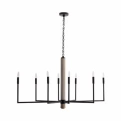 Blackened Iron Eight Light Chandelier from the Orlando Collection