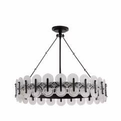 Blackened Iron Eight Light Chandelier from the Rondelle Collection