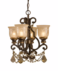Bronze Umber Four Light Mini Chandelier from the Norwalk Collection