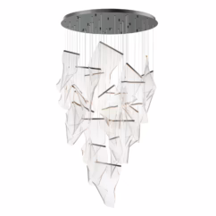 Brushed Gunmetal LED Pendant from the Rinkle Collection
