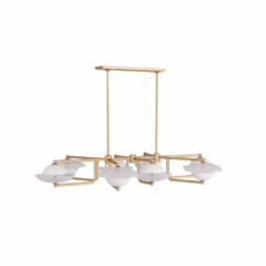 Clear Seedy Eight Light Chandelier from the Towne Collection