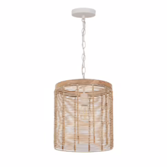 Ecru One Light Pendant from the Vannerie Collection