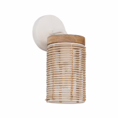 Ecru One Light Wall Sconce from the Vannerie Collection