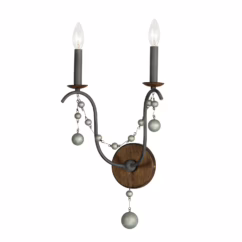 Golden Noir Two Light Wall Sconce from the Formosa Collection