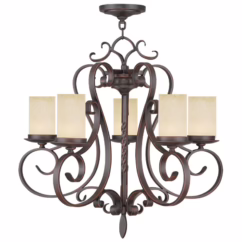 Hand Applied Imperial Bronze Five Light Chandelier from the Millburn Manor Collection