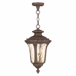 Hand Applied Imperial Bronze One Light Outdoor Pendant from the Oxford Collection