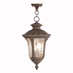 Hand Applied Imperial Bronze Three Light Outdoor Pendant from the Oxford Collection