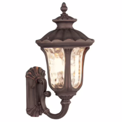 Hand Applied Imperial Bronze Three Light Outdoor Wall Lantern from the Oxford Collection