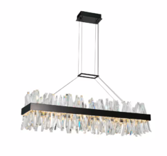 Matte Balck LED Island Pendant from the Glacier Collection