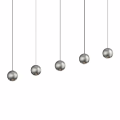 Natural Anodized Five Light Linear Pendant from the Hemisphere Collection