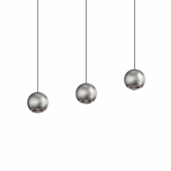 Natural Anodized Three Light Linear Pendant from the Hemisphere Collection