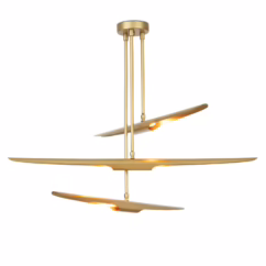 Natural Brass Chandelier from the Concorde Collection