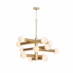 Natural Brass LED Chandelier from the Dion Collection