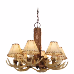 Noachian Stone Six Light Chandelier from the Lodge Collection