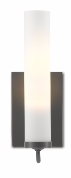Oil Rubbed Bronze Opaque Glass Wall Sconce from the Bagno Collection
