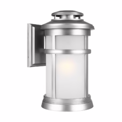 Painted Brushed Steel One Light Outdoor Wall Lantern from the Newport Collection