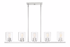 Platinum (Satin) Five Light Island Pendant from the Liam Collection