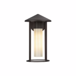 Tenko 1-Light Exterior Wall Mount in Bronze with Glossy Opal Glass
