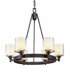 Textured Iron Six Light Chandelier from the Arcadia Collection