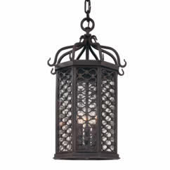 Troy Los Olivos 3-Light 20" Pendant Light in Textured Iron