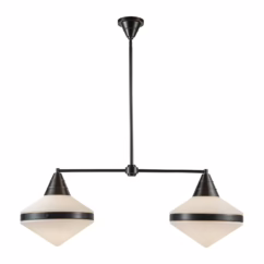 Urban Bronze Opal Matte Glass Two Light Linear Pendant from the Willard Collection