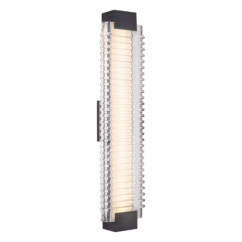Urban Bronze Ribbed Glass LED Wall Bathroom Vanity Light from the Alai Collection