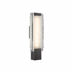 Urban Bronze Ribbed Glass LED Wall Bathroom Vanity Light from the Alai Collection