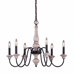 Vintage Ash and Oil Burnished Bronze Six Light Chandelier from the Georgetown Collection