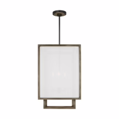 Weathered Oak Wood Four Light Chandelier from the Brockway Collection