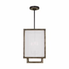 Weathered Oak Wood Three Light Chandelier from the Brockway Collection